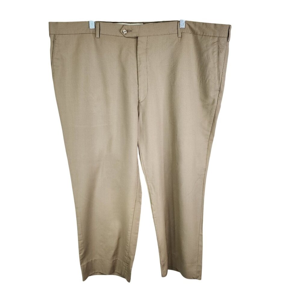 Mens Tan Jos. A. Bank 100% Wool Pants Slacks Tailored Fit Executive Size 46